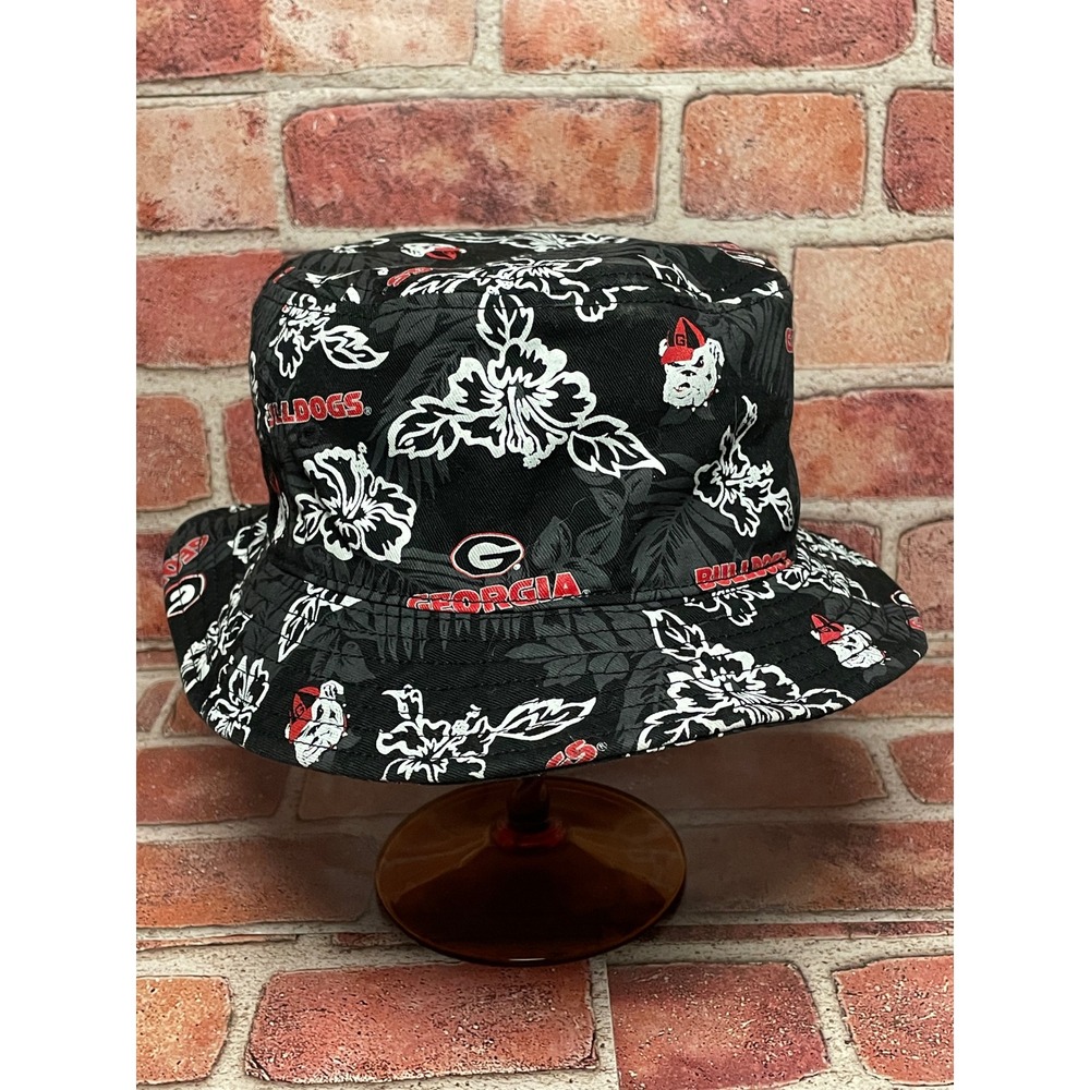 Reyn Spooner Georgia Bulldogs Bucket Hat Mens L XL Black Floral Tropical UGA Hat